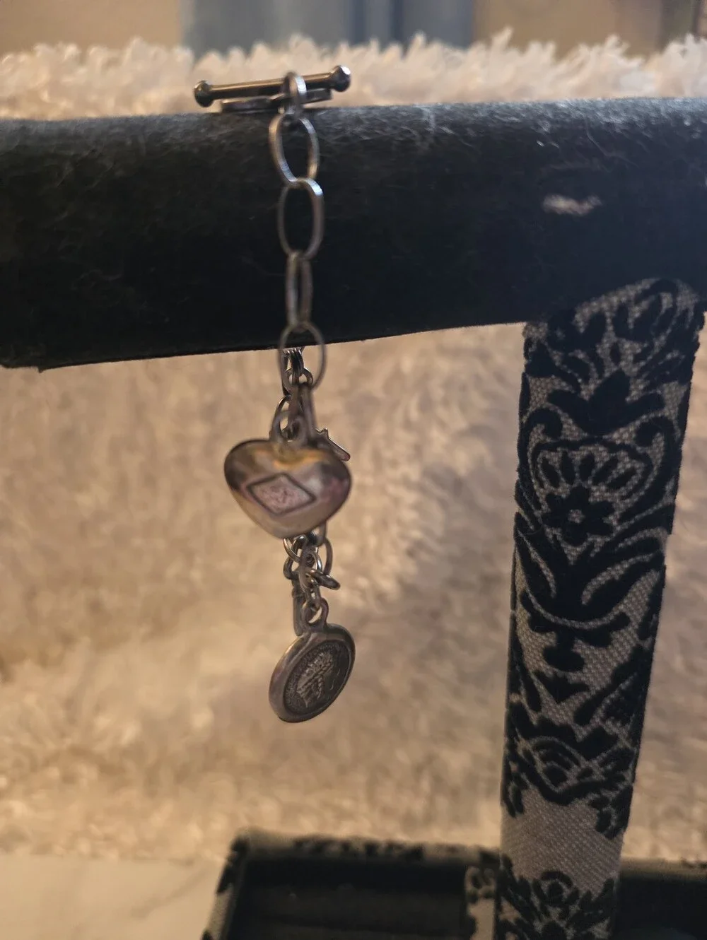 Silver-tone Travel Charm Bracelet with Airplane & Key Charms
